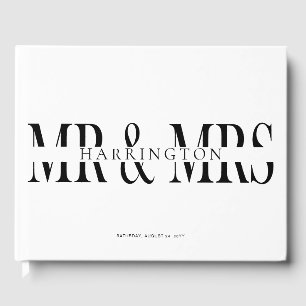 Libro De Visitas Tipografía Moderna Boda Señor y Señora