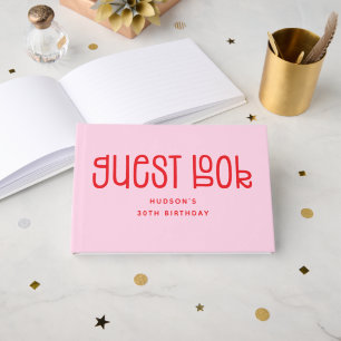 Libro De Visitas Tipografía moderna y divertida de cumpleaños
