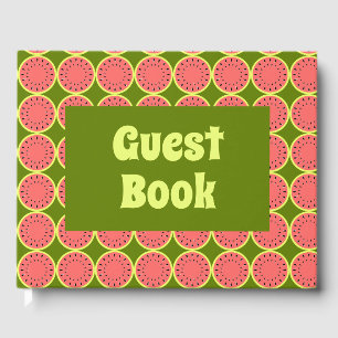Libro De Visitas Tiras de sandía Pink Multi Textos