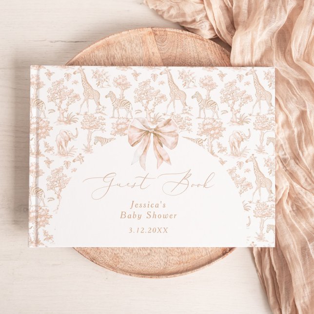 Libro De Visitas Toile de Jouy Safari Boho Bebé ducha (Subido por el creador)