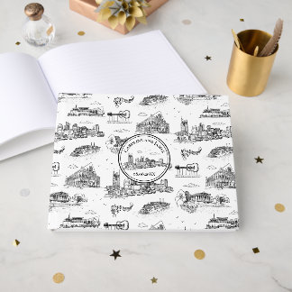 Libro De Visitas Toile de Nashville en negro y blanco