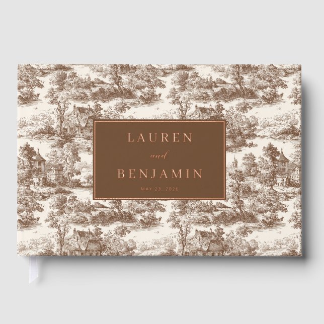 Libro De Visitas Toile de Romance Wedding (Anverso)