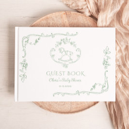 Libro De Visitas Toile Sage green Rockefeller Ducha para bebé
