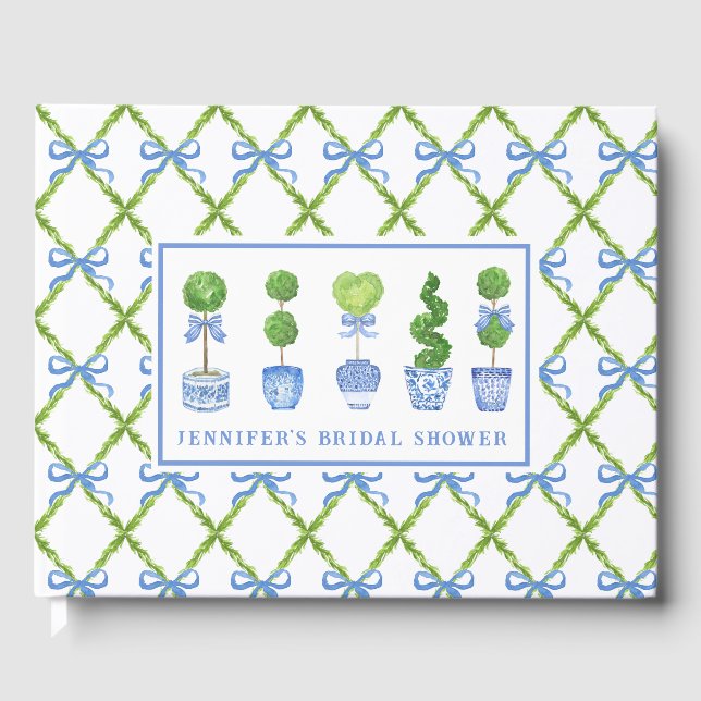 Libro De Visitas Topiary Chinoiserie Grandmillennial | Personalizad (Anverso)