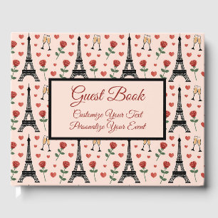 Libro De Visitas Torre Eiffel de París Romántica Personalizada