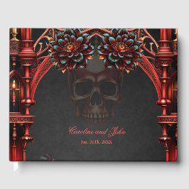 Libro De Visitas Torres majestuosas con flores oscuras.