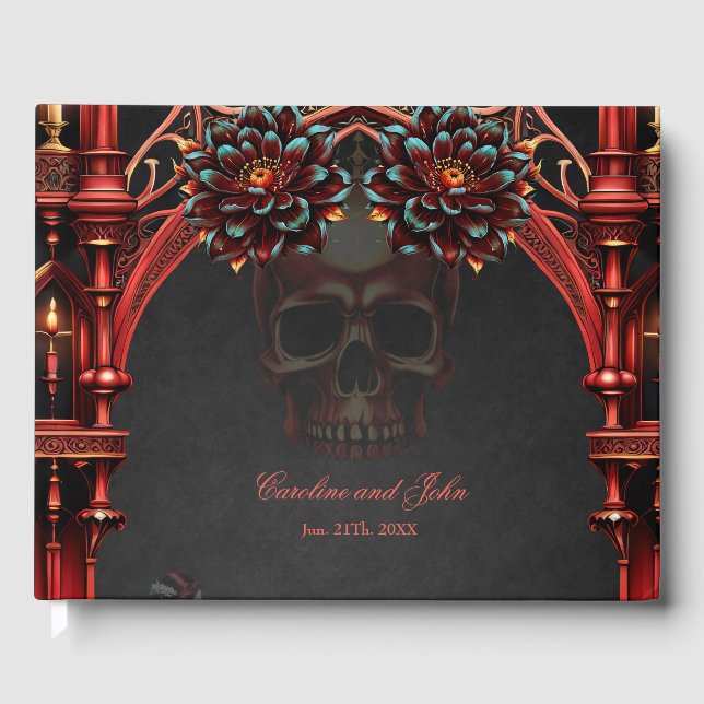 Libro De Visitas Torres majestuosas con flores oscuras. (Anverso)