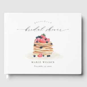 Libro De Visitas Torta De Frutas Rústica Y Monada Acuarela Desayuno