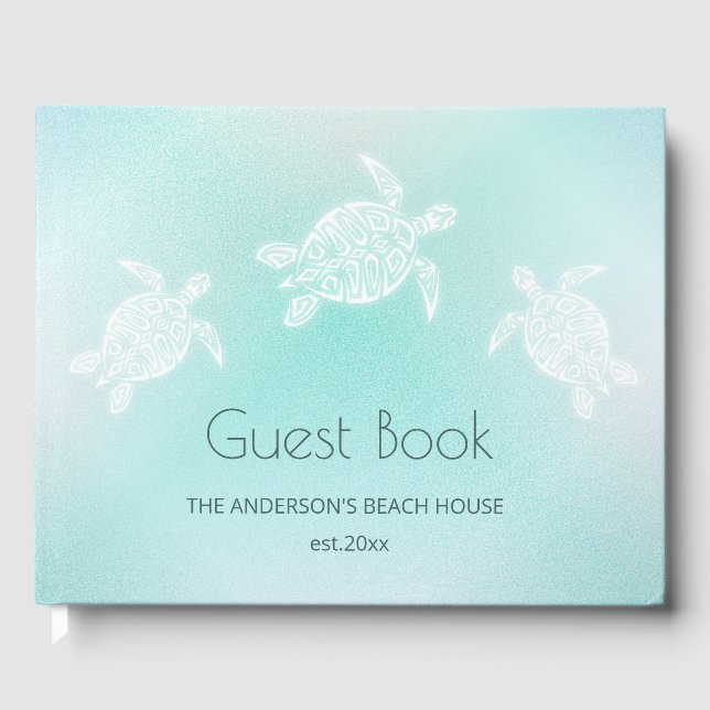 Libro De Visitas Tortugas Blancas Turquesas (Anverso)