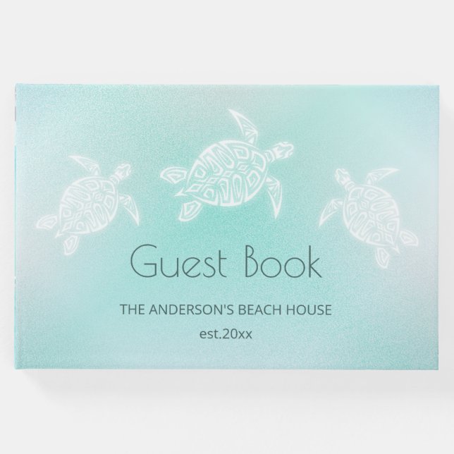 Libro De Visitas Tortugas blancas turquesas (Anverso)