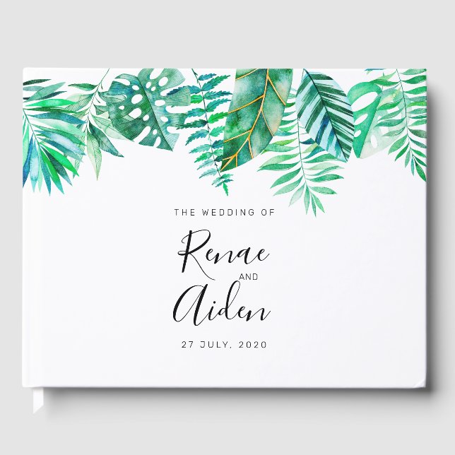Libro de visitas tropical, boda tropical (Anverso)