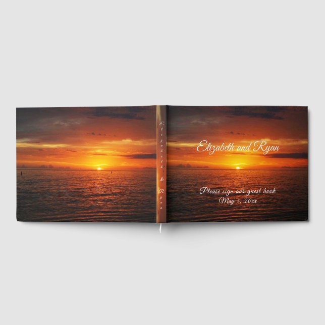 Libro De Visitas Tropical Sunset Beach Island Summer Wedding (Lleno)