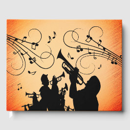 Libro De Visitas Trumpet Section Jazz Music Naranja Rust