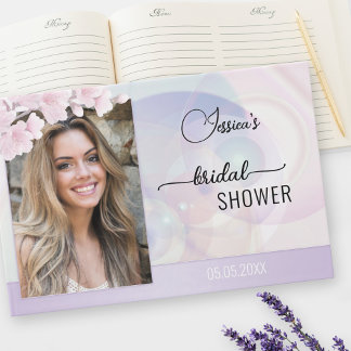 Libro De Visitas Tu foto artística de lavanda floral para despedida