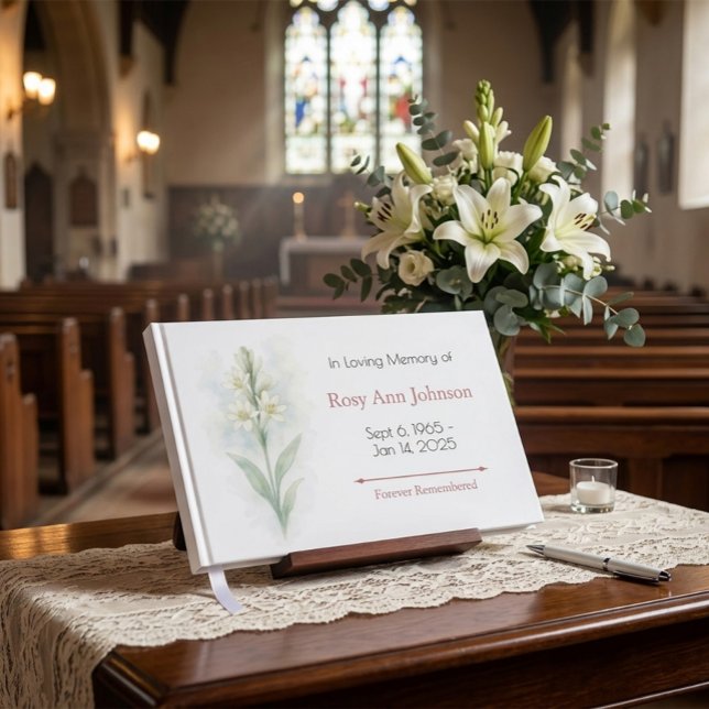 Libro De Visitas Tuberose Funeral Guest Book - In Love Memory (Subido por el creador)