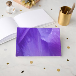 Libro De Visitas Tulipán elegante acuarela púrpura floral