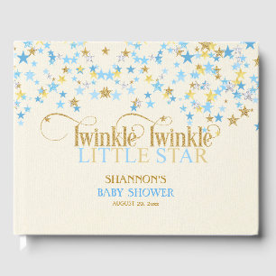 Libro De Visitas Twinkle Little Star Baby Gold Azul