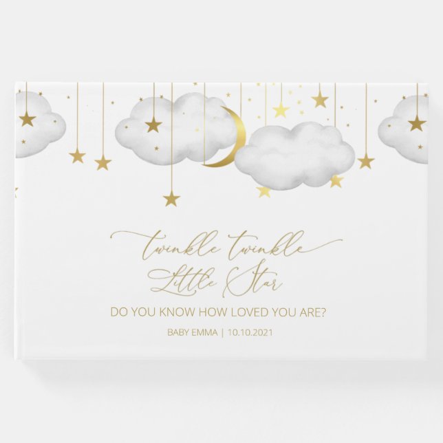 Libro De Visitas Twinkle Twinkle Little Star Guestbook, Moon Clouds (Anverso)