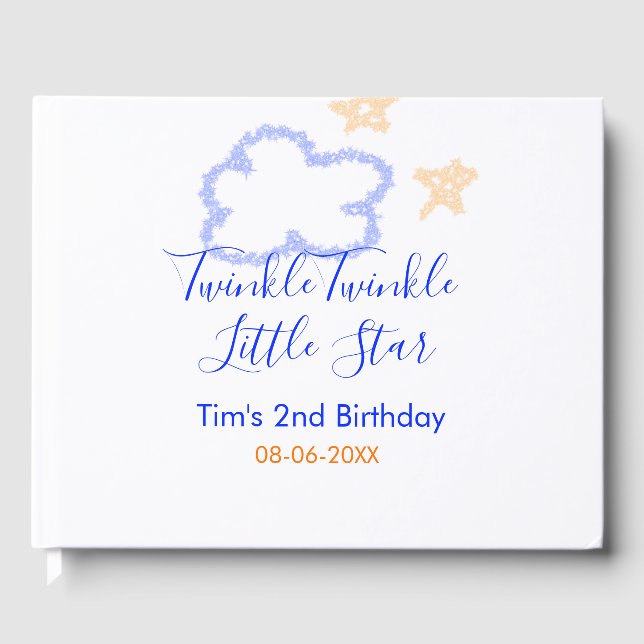 Libro De Visitas Twinkle twinkle naranja púrpura de cumpleaños de l (Anverso)