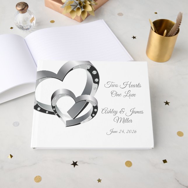 Libro De Visitas Two Hearts (Anverso Abierto)