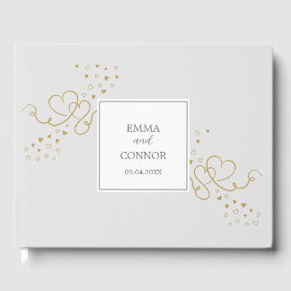 Libro De Visitas Two Hearts Modern Weeding