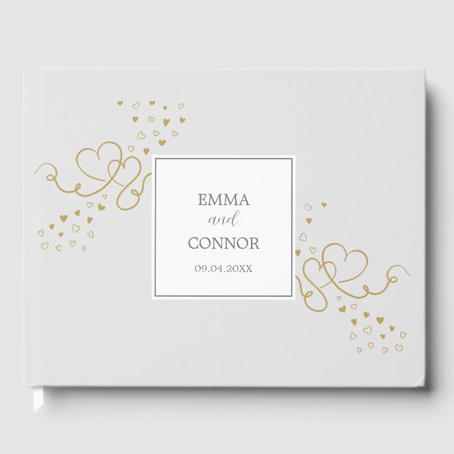 Libro De Visitas Two Hearts Modern Weeding (Anverso)