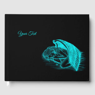 Libro De Visitas Un ángel durmiente, un diseño negro y verde