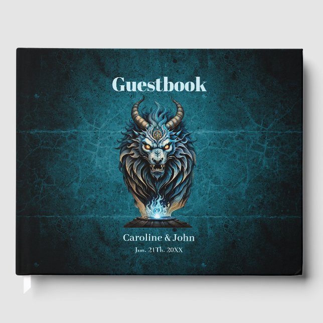 Libro De Visitas Un animal azul feroz, una criatura majestuosa (Anverso)