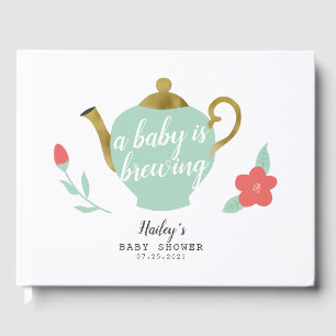 Libro De Visitas Un bebé está preparando Baby Shower Fiesta de té d