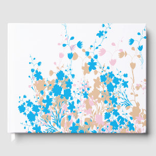 Libro De Visitas Un bonito conjunto de flores azules y rosas