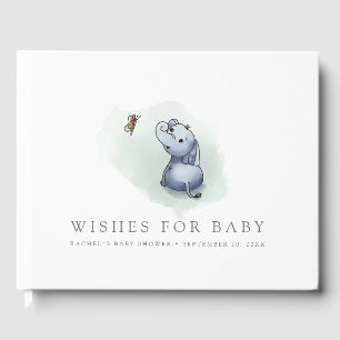 Libro De Visitas Un elefante pequeño con ducha de mariposa
