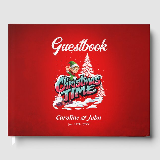 Libro De Visitas Un elfo personalizado alegre (Anverso)