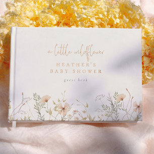 Libro De Visitas Un pequeño baby shower boho floral de niña con flo