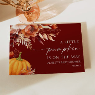 Libro De Visitas Un pequeño calabaza rusto Baby Shower con flores d