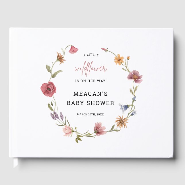 Libro De Visitas Un pequeño Chica de flores silvestres en Baby Show (Anverso)