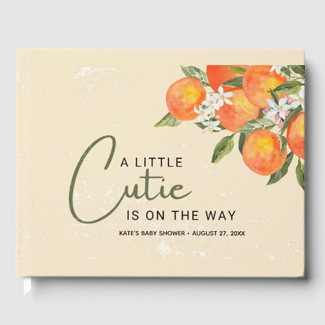 Libro De Visitas Un Poco De Cita Está En El Camino De Citrus Naranj (Anverso)