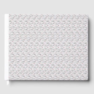 Libro De Visitas Un refinado motivo floral en blanco y gris, presen