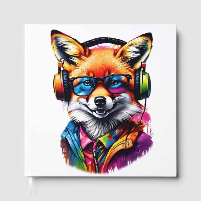 Libro De Visitas Un zorro con audífonos y gafas (Anverso)