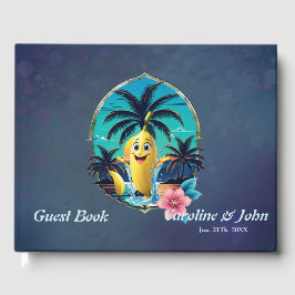 Libro De Visitas Una banana personalizado en la playa tropical.