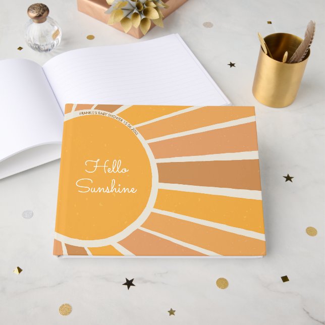Libro De Visitas Una pequeña ráfaga de sol Baby Shower (Anverso Abierto)
