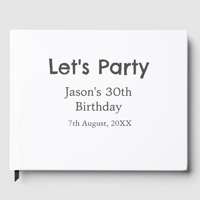 Libro De Visitas Vamos fiesta feliz 30 cumpleaños nombre gris simpl (Anverso)