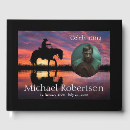 Libro De Visitas Vaquero al atardecer en celebración de la vida en