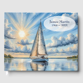 Libro De Visitas Velero acuarela para servicio conmemorativo