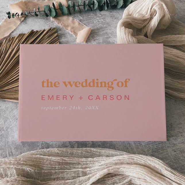 Libro De Visitas Verano retro | Boda rosa y Naranja (Subido por el creador)