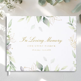 Libro De Visitas Verde "En amoroso recuerdo" Funeral