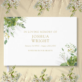 Libro De Visitas Verde En Memoria Amorosa Funeral Memorial