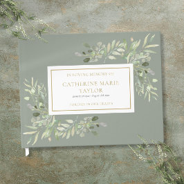Libro De Visitas Verde En Memoria Amorosa Funeral Memorial