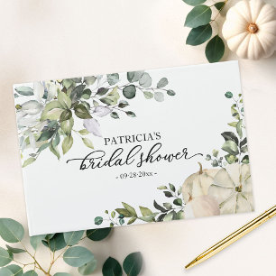 Libro De Visitas Verde Eucalipto Calabaza Otoño Despedida de Solter