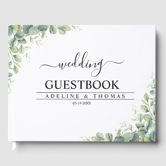Libro De Visitas Verde eucalipto elegante (Anverso)