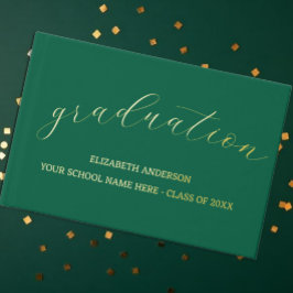 Libro De Visitas Verde Minimalista de graduación